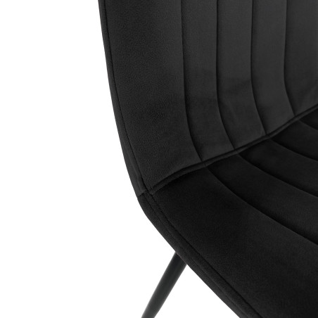 2x Welurowe krzesło tapicerowane pikowane SJ.9 Czarne detal