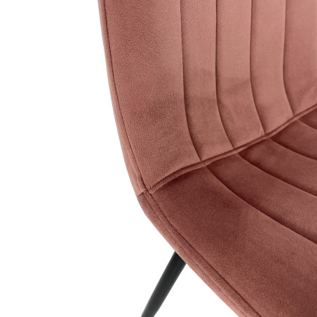 Welurowe krzesło tapicerowane pikowane SJ.9 Różowe detal
