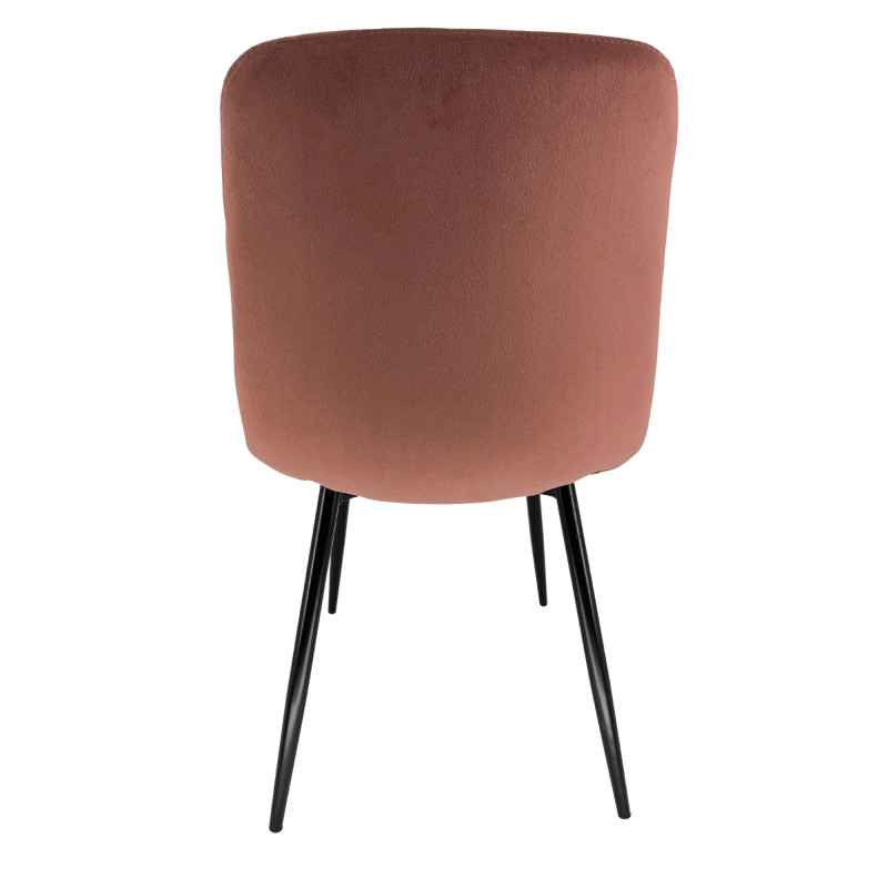 Welurowe krzesło tapicerowane pikowane SJ.9 Różowe tył