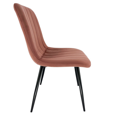 2x Welurowe krzesło tapicerowane pikowane SJ.9 Różowe bok