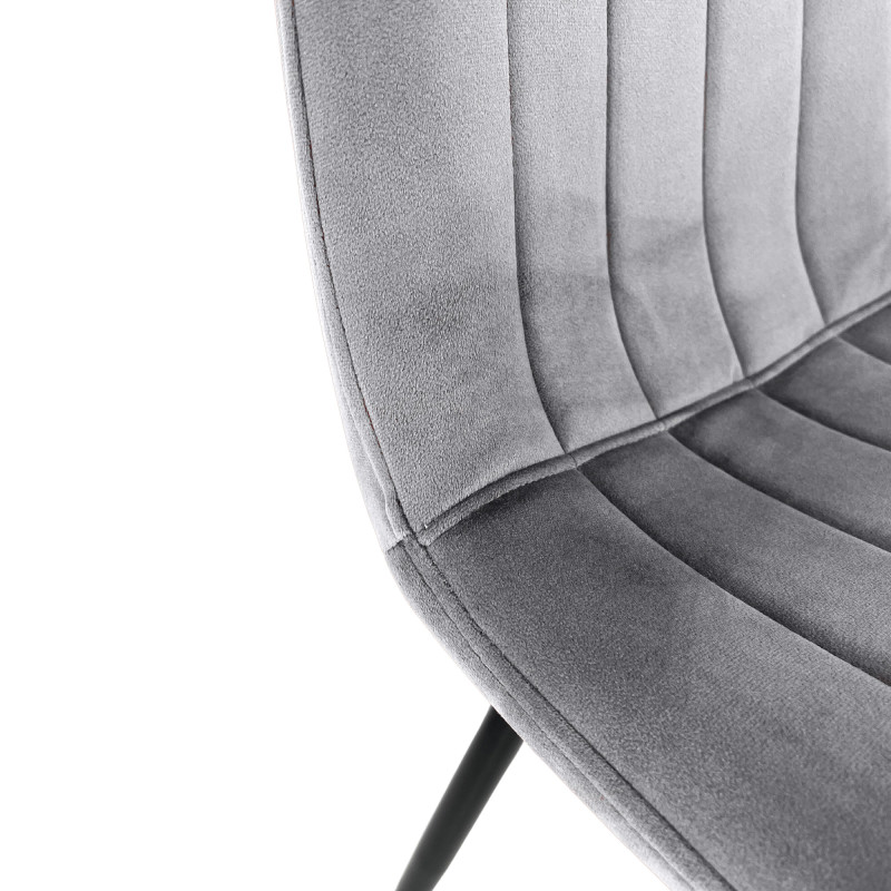 Welurowe krzesło tapicerowane pikowane SJ.9 Szare detal