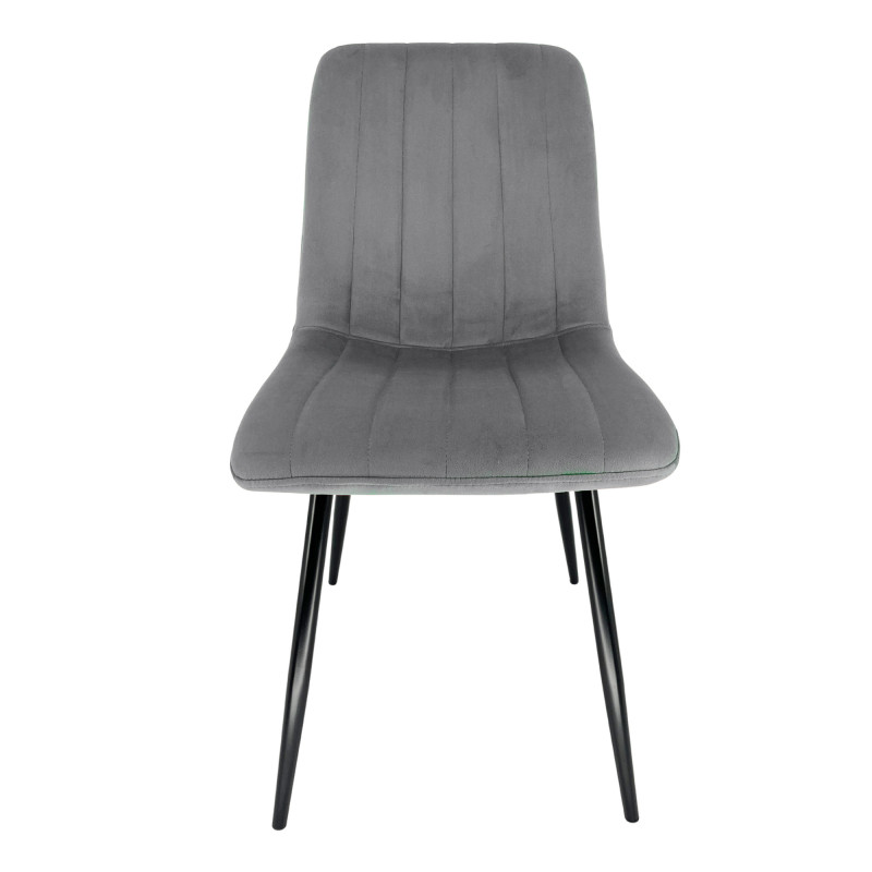 2x Welurowe krzesło tapicerowane pikowane SJ.9 Szare front