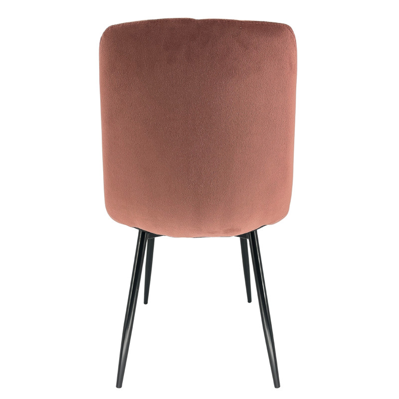 Welurowe krzesło tapicerowane pikowane SJ.3 Różowe tył