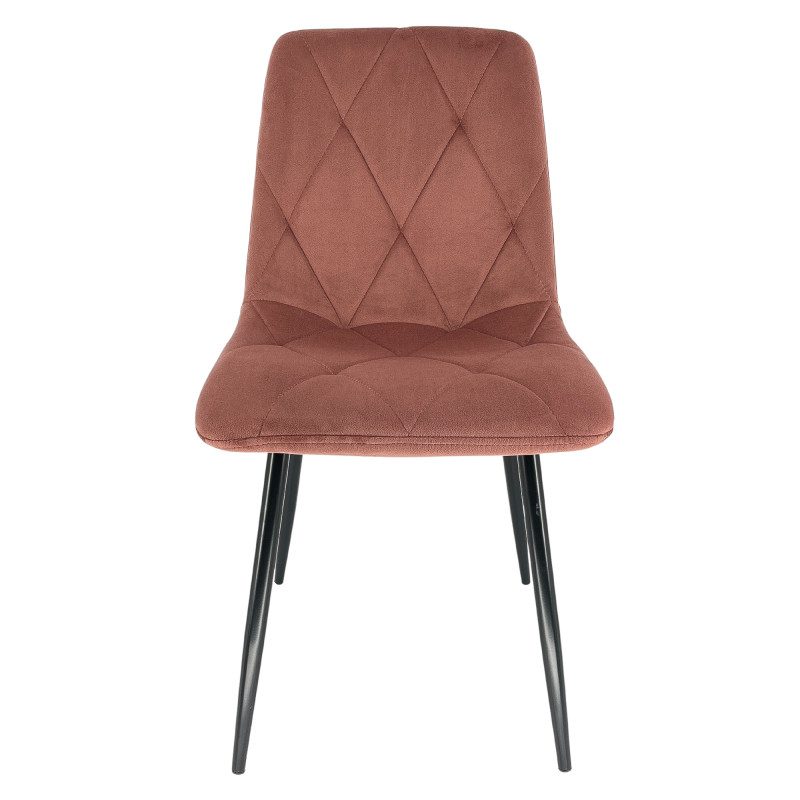 Welurowe krzesło tapicerowane pikowane SJ.3 Różowe front