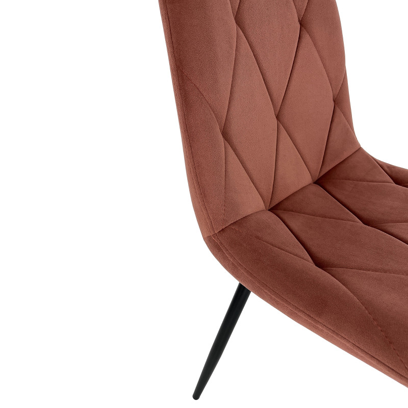 Welurowe krzesło tapicerowane pikowane SJ.3 Różowe detal