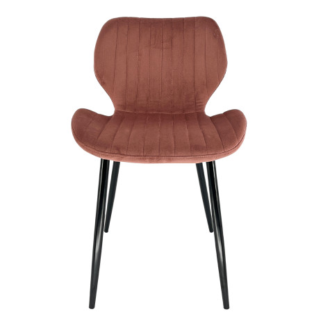 2x Welurowe krzesło tapicerowane pikowane SJ.17 Różowe front