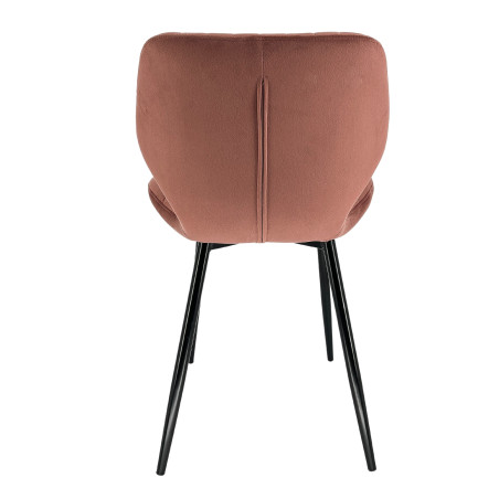 4x Welurowe krzesło tapicerowane pikowane SJ.17 Różowe tył