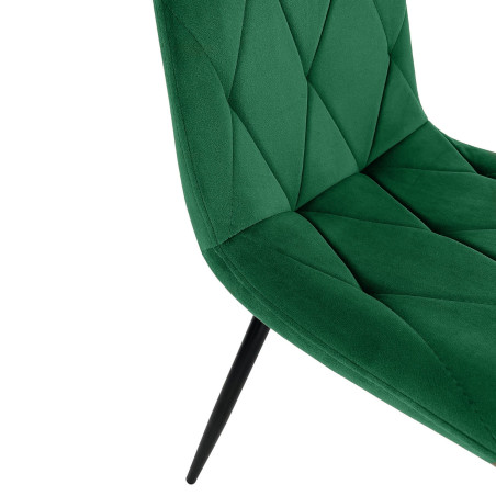 2x Welurowe krzesło tapicerowane pikowane SJ.3 Butelkowa Zieleń detal