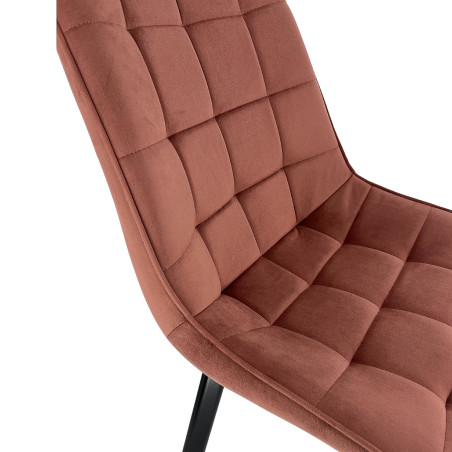 Welurowe krzesło tapicerowane pikowane SJ.22 Różowe detal