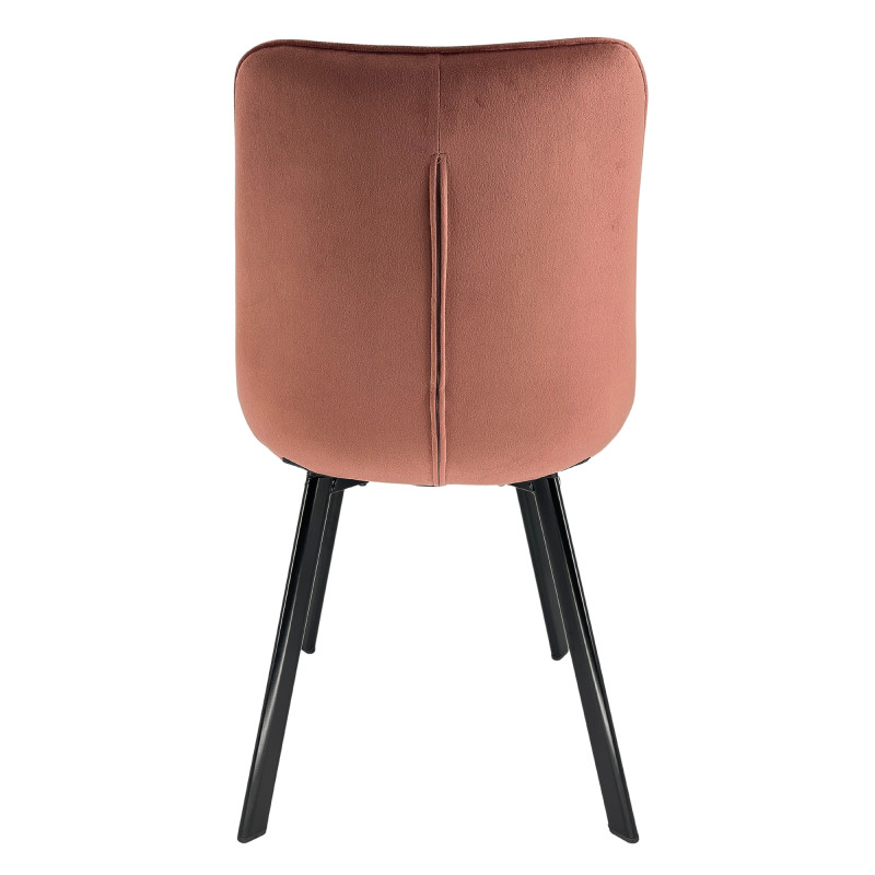 Welurowe krzesło tapicerowane pikowane SJ.22 Różowe tył