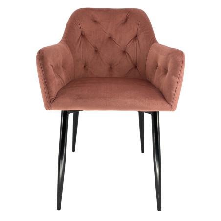 2x Welurowe krzesło tapicerowane pikowane SJ.030 Różowe front