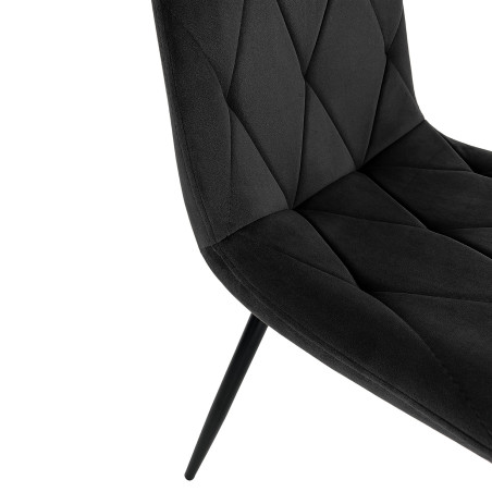 Welurowe krzesło tapicerowane pikowane SJ.3 Czarny detal
