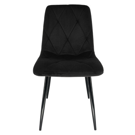 Welurowe krzesło tapicerowane pikowane SJ.3 Czarny front