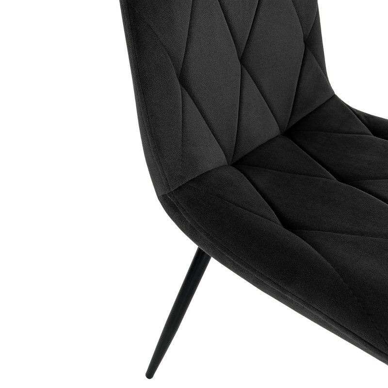 2x Welurowe krzesło tapicerowane pikowane SJ.3 Czarny detal