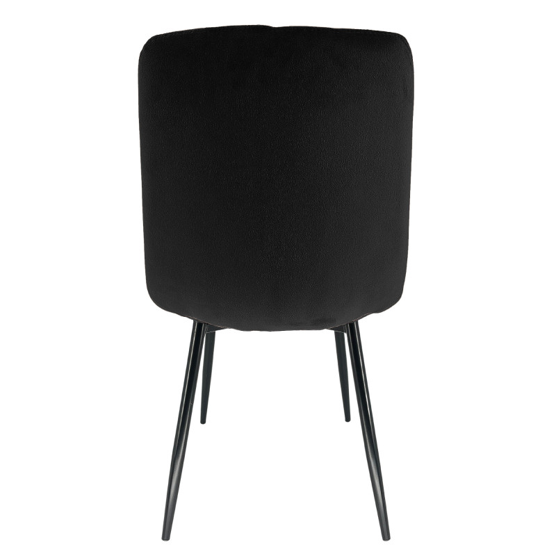 2x Welurowe krzesło tapicerowane pikowane SJ.3 Czarny tył