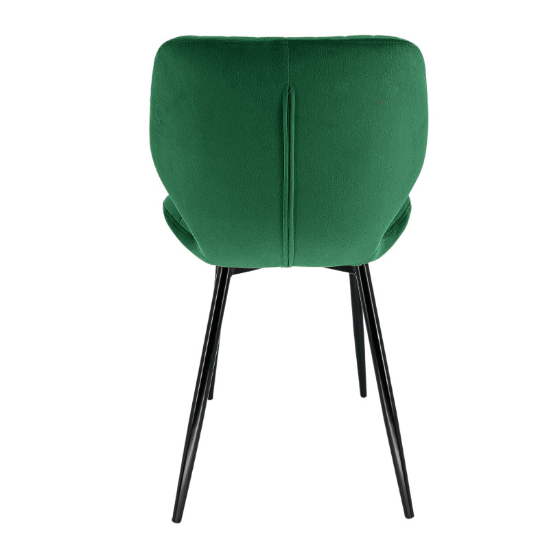4x Welurowe krzesło tapicerowane pikowane SJ.17 Butelkowa zieleń tył