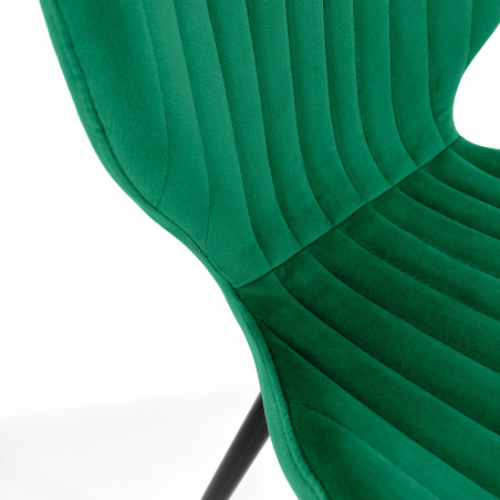 Welurowe krzesło tapicerowane pikowane SJ.17 Butelkowa zieleń detal