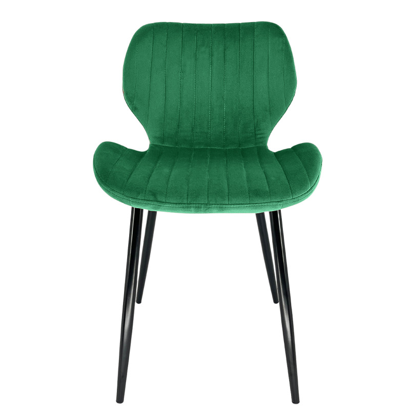 Welurowe krzesło tapicerowane pikowane SJ.17 Butelkowa zieleń przód