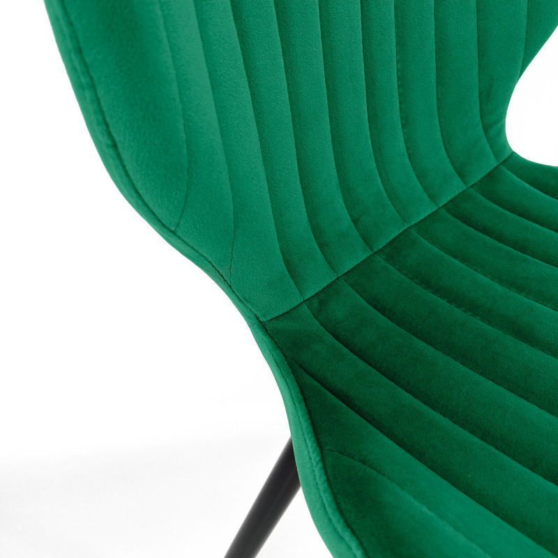 4x Welurowe krzesło tapicerowane pikowane SJ.17 Butelkowa zieleń detal