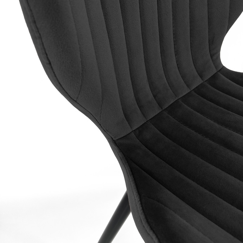 Welurowe krzesło tapicerowane pikowane SJ.17 Czarne detal