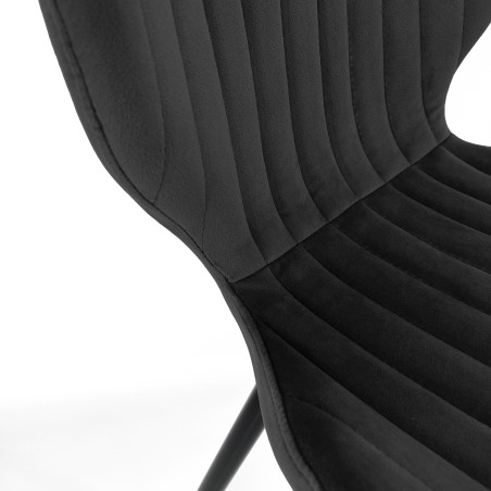 2x Welurowe krzesło tapicerowane pikowane SJ.17 Czarne detal