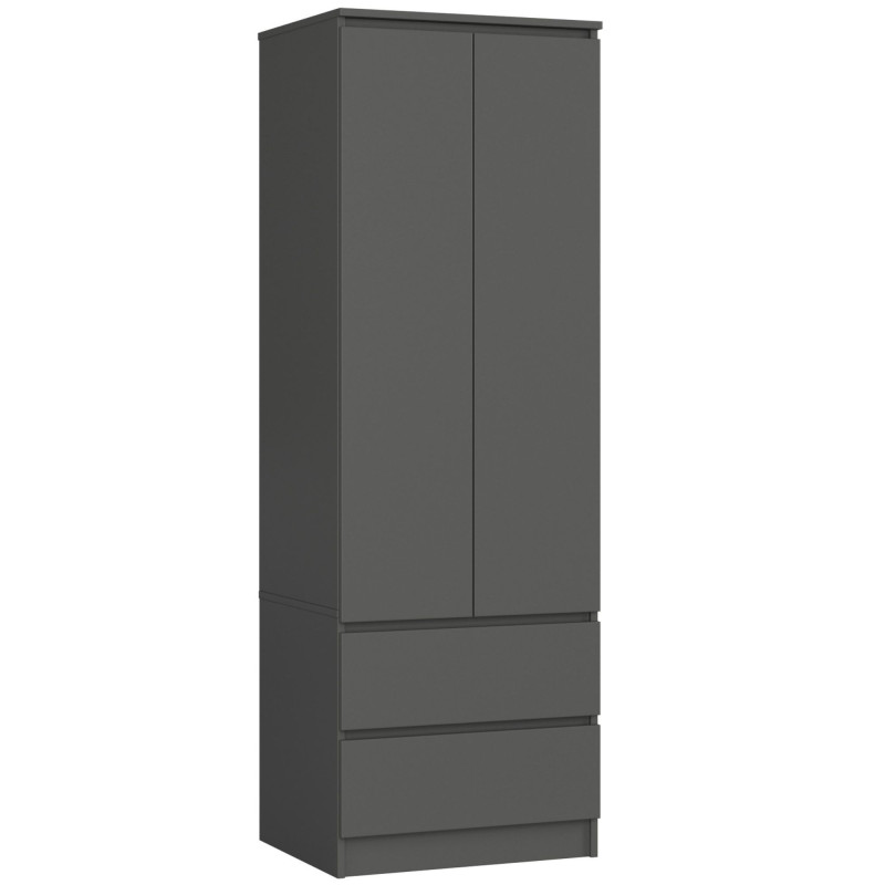 Szafa STAR S 60 cm 2 drzwi 2 szuflady - grafit szary
