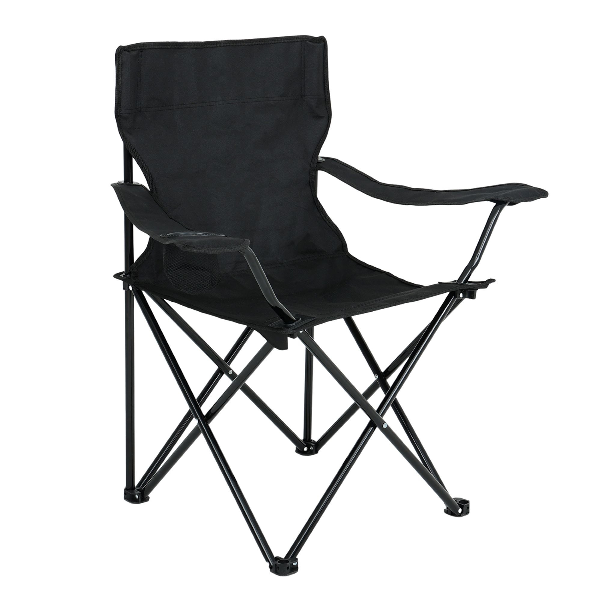 Zestaw 2 składanych krzeseł kempingowych ANTER w kolorze czarnym - AKORD Fabryka Mebli