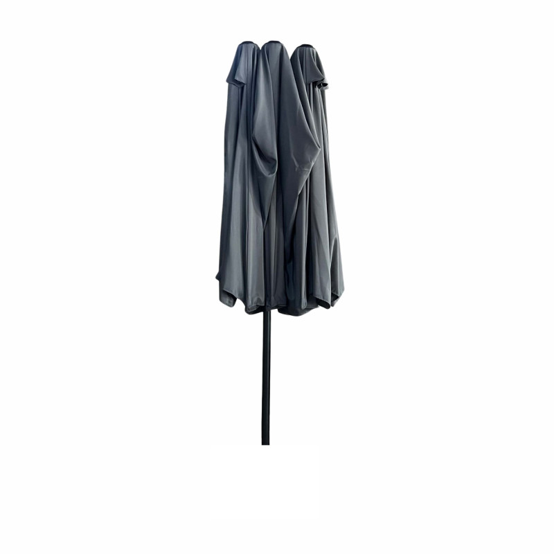 Podwójny parasol ogrodowy TILIA w kolorze ciemnoszarym waga 12,3 kg wymiary 460x270x245 cm - AKORD Fabryka Mebli