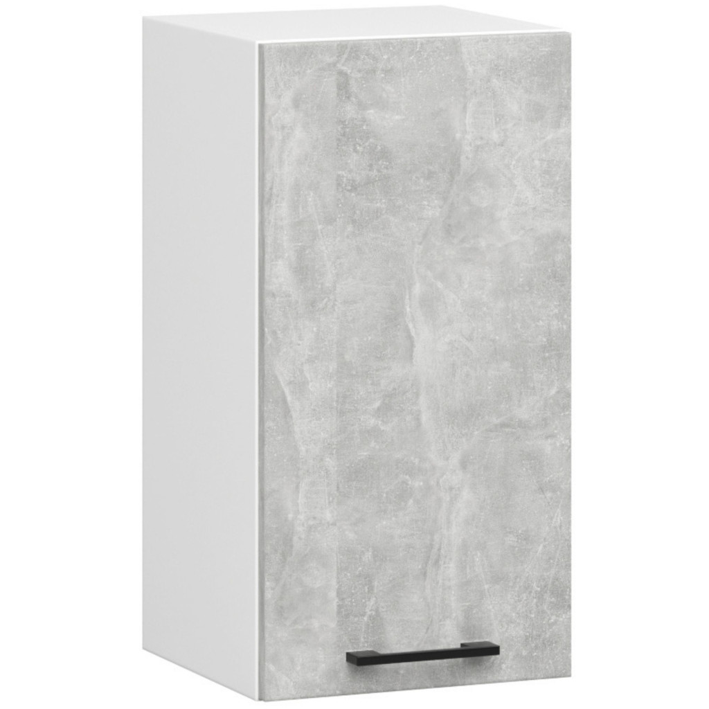 MEBLE KUCHENNE ZESTAW OLIWIA Z WITRYNĄ 2.4M BETON SZAFKA WISZĄCA 40 CM