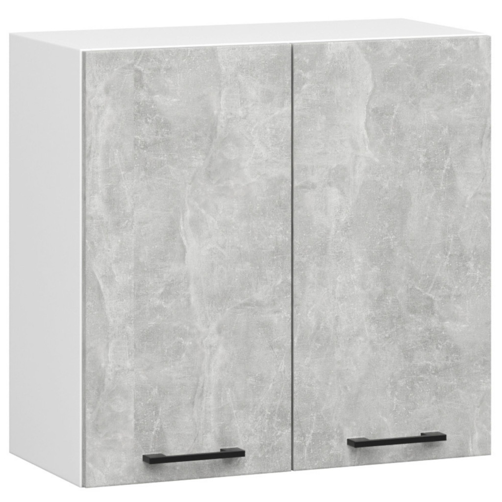 MEBLE KUCHENNE ZESTAW OLIWIA Z WITRYNĄ 2.4M BETON SZAFKA WISZĄCA 60 CM
