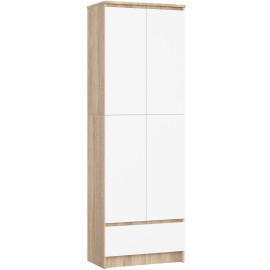 REGAŁ BIUROWY SZAFA R 60 cm CLP 1 SZUFLADA 4 DRZWI DĄB SONOMA...
