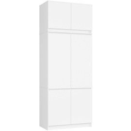 Szafa z nadstawką S 90 cm 6 drzwi 6 półek - biała