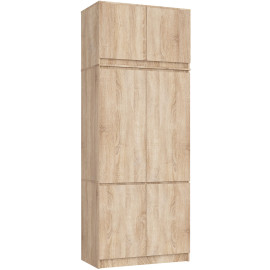 Szafa z nadstawką S 90 cm 6 drzwi 6 półek - dąb sonoma