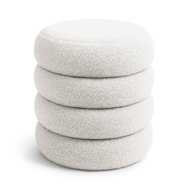Pufa otwierana ze schowkiem teddy 42 cm SNUGGO Mglista Biel