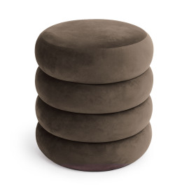 Pufa otwierana ze schowkiem welurowa 42 cm SNUGGO Brązowa