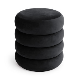 Pufa otwierana ze schowkiem welurowa 42 cm SNUGGO Czarna