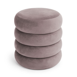 Pufa otwierana ze schowkiem welurowa 42 cm SNUGGO Przygaszony Róż