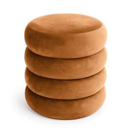Pufa otwierana ze schowkiem welurowa 42 cm SNUGGO Ruda