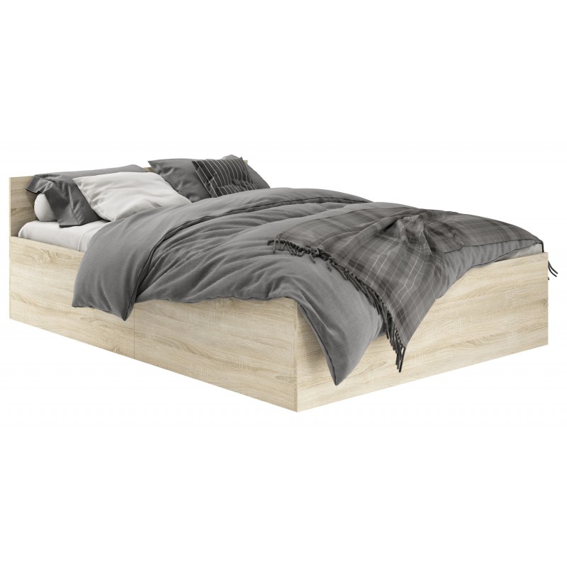 Duże łóżko dwuosobowe 160x200 CLP dąb sonoma
