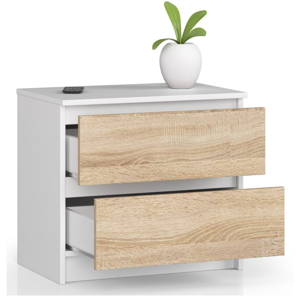 KOMODA K60 2SZ BIAŁA / SONOMA KOMODA K60 2SZ BIAŁA / SONOMA