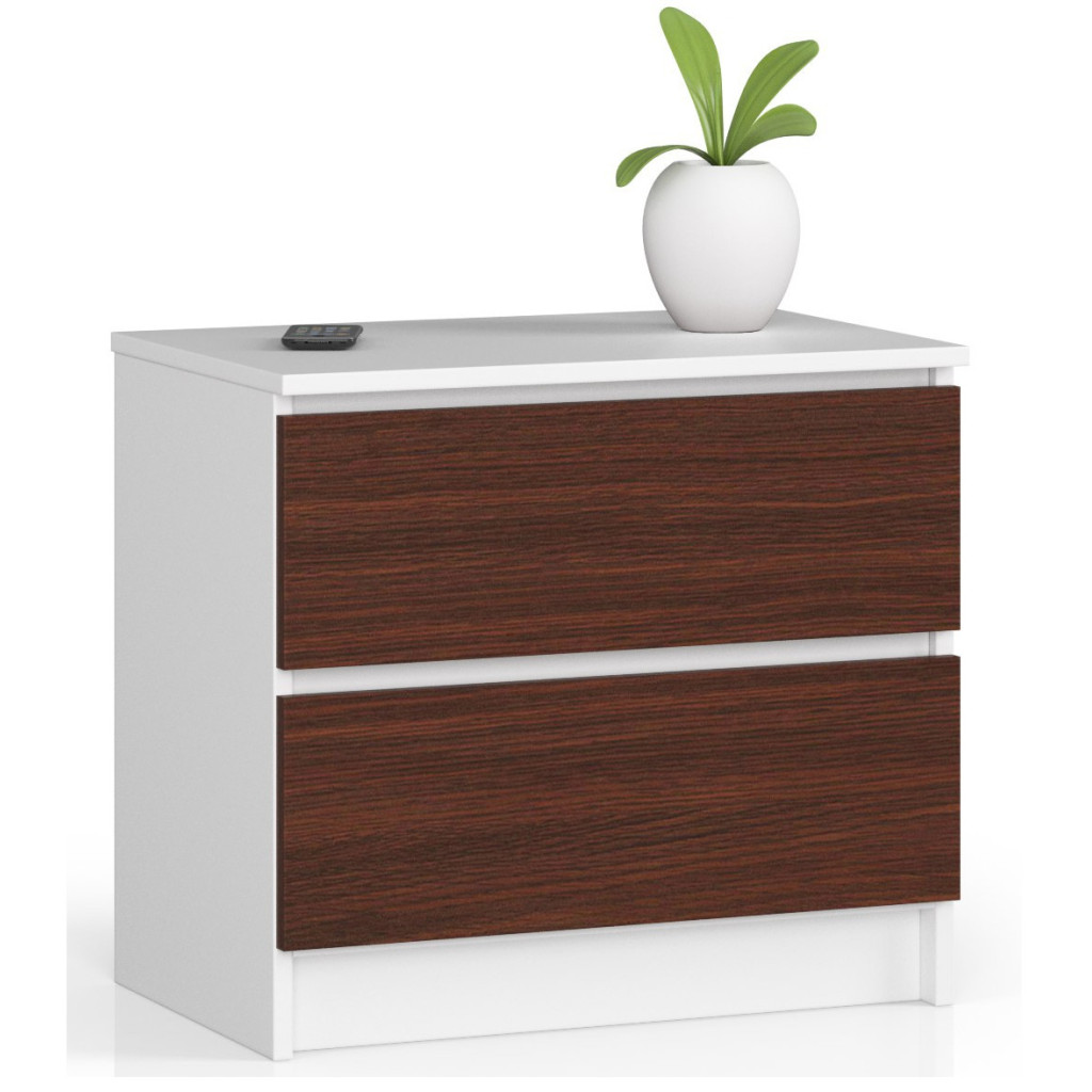 KOMODA K60 2 SZUFLADY BIAŁA / WENGE KOMODA K60 2 SZUFLADY BIAŁA / WENGE