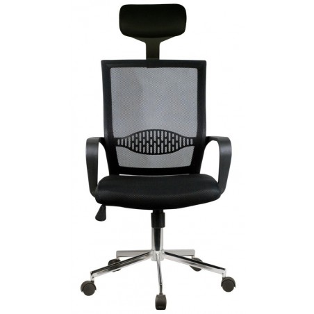 Fotel biurowy OCF-9 materiałowy - Czarny WIDOK Z PRZODU