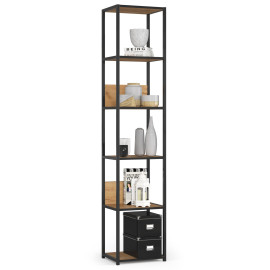 Regał industrialny metalowy 40 cm - czarny-dąb craft- 6 półek