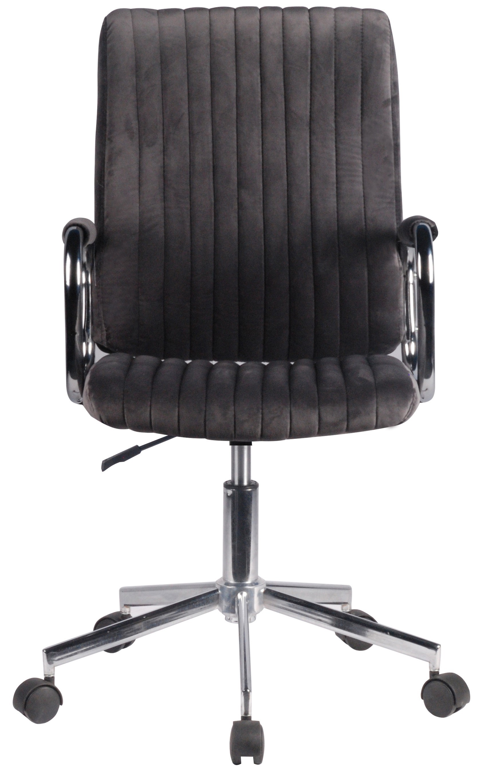 Dimensions 3D - Chaise pivotante à roulettes velour AKORD FD24 Gris - AKORD Meubles
