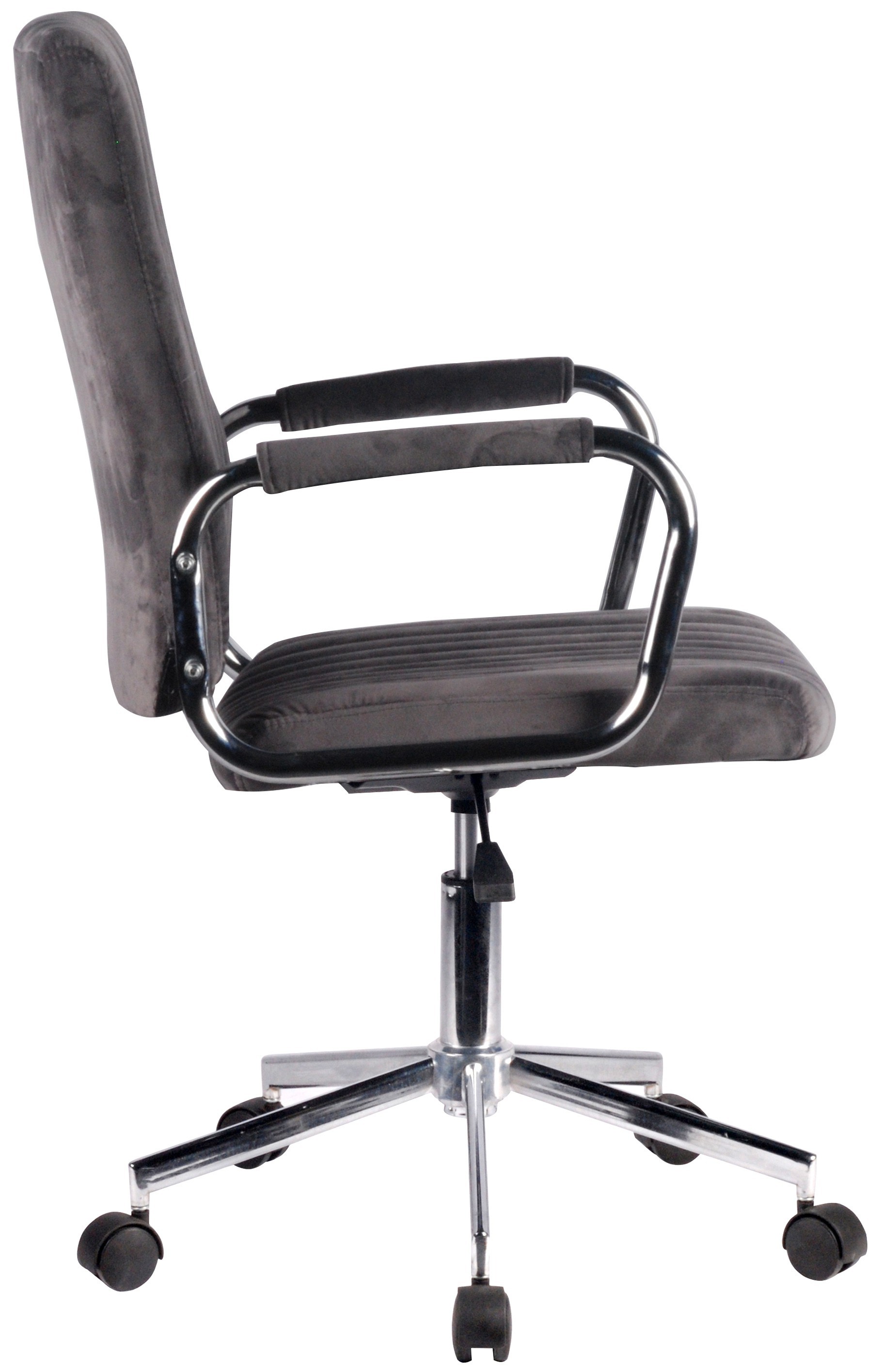 Chaise pivotante à roulettes velour AKORD FD24 Gris - AKORD Meubles