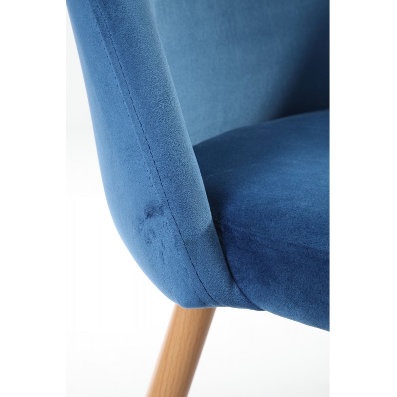 4x Welurowe krzesło tapicerowane SJ.075 Granatowe