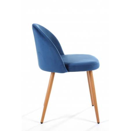 4x Welurowe krzesło tapicerowane SJ.075 Granatowe