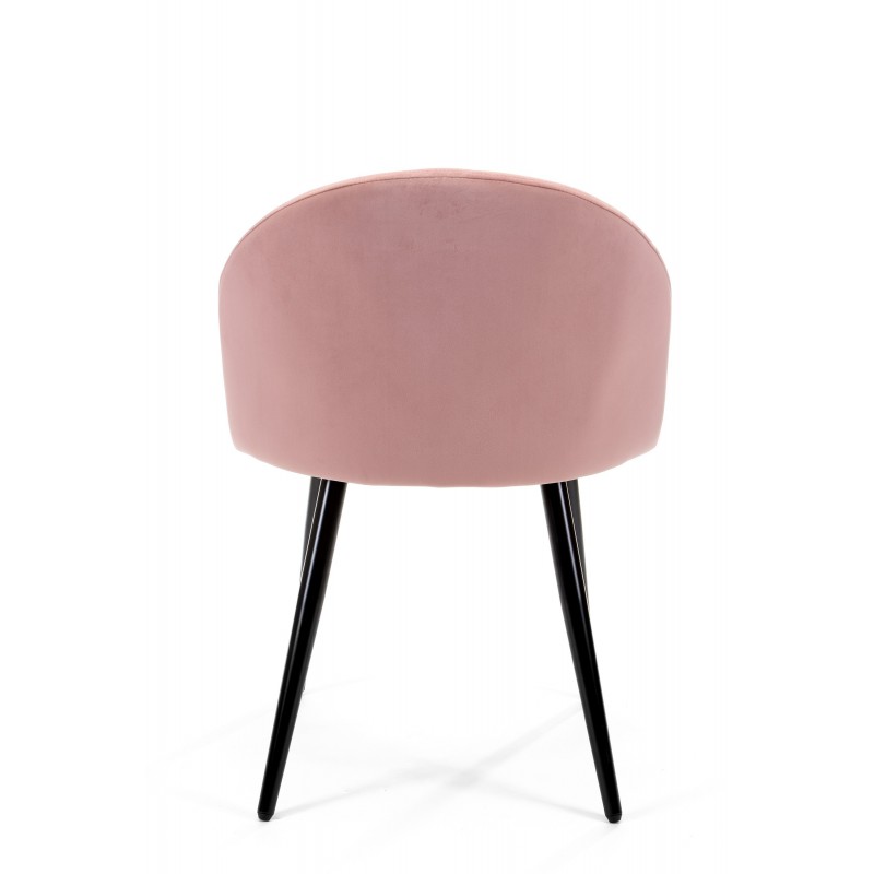 Welurowe krzesło tapicerowane pikowane SJ.077 Różowe tył