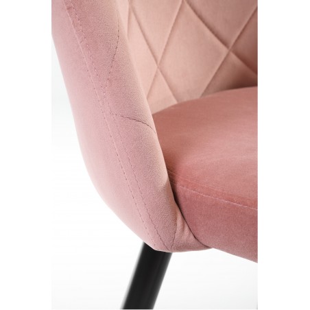 Welurowe krzesło tapicerowane pikowane SJ.077 Różowe detale