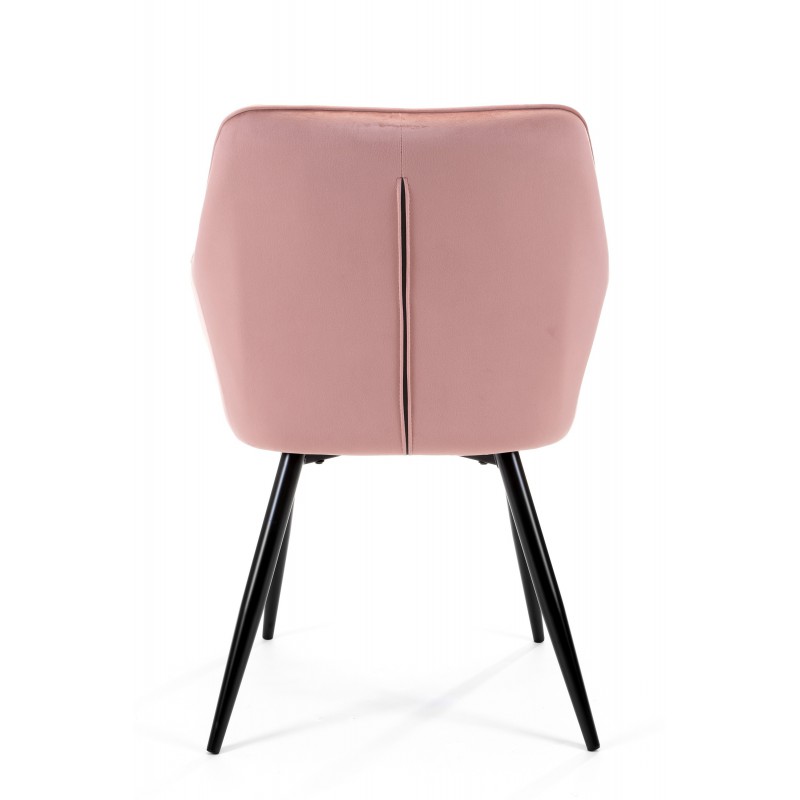 2x Welurowe krzesło tapicerowane pikowane SJ.082 Różowy
